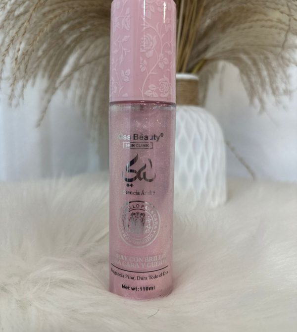 Spray con brillo yara rosa